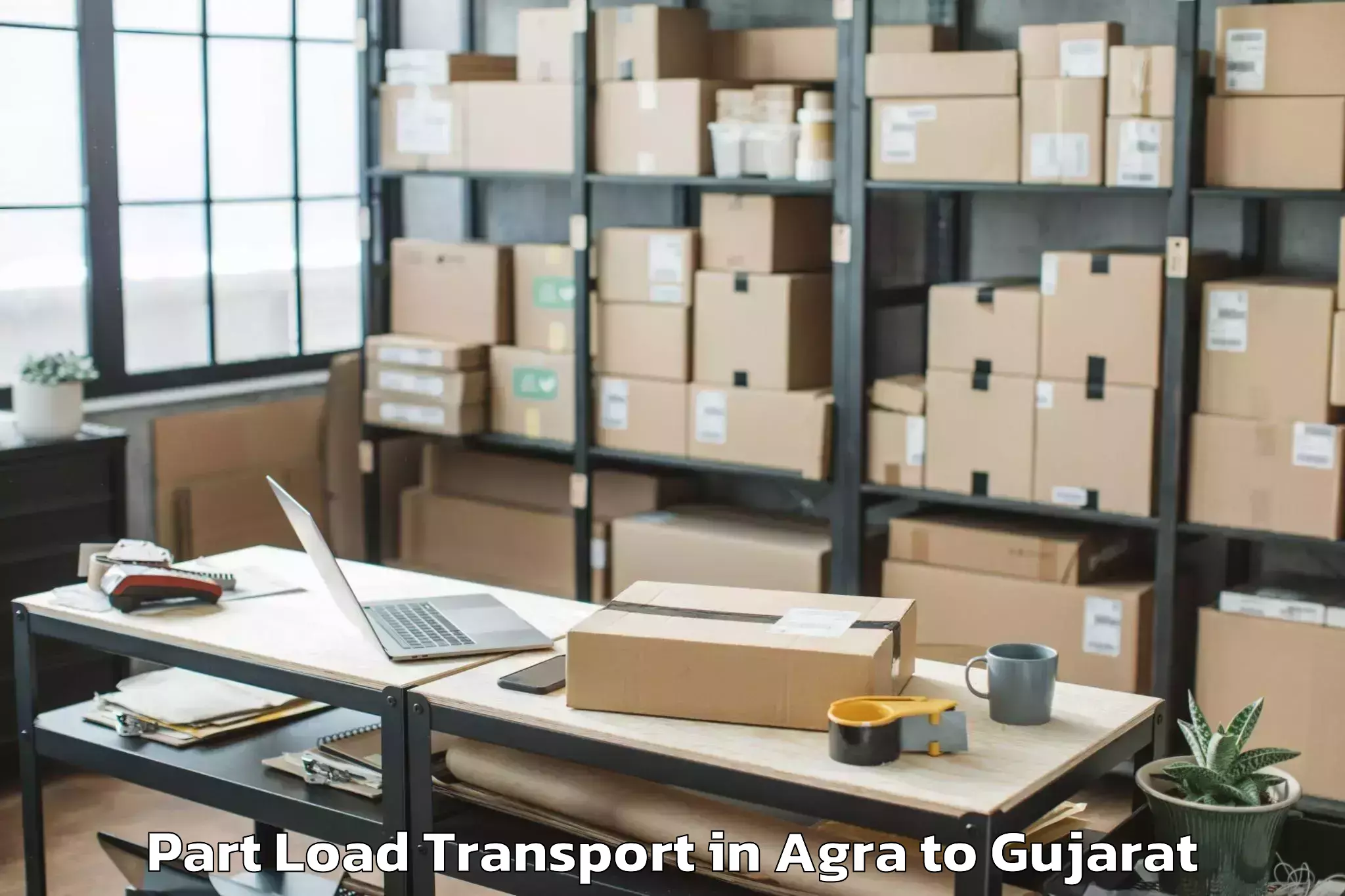 Reliable Agra to Nexus Ahmedabad One Mall Part Load Transport